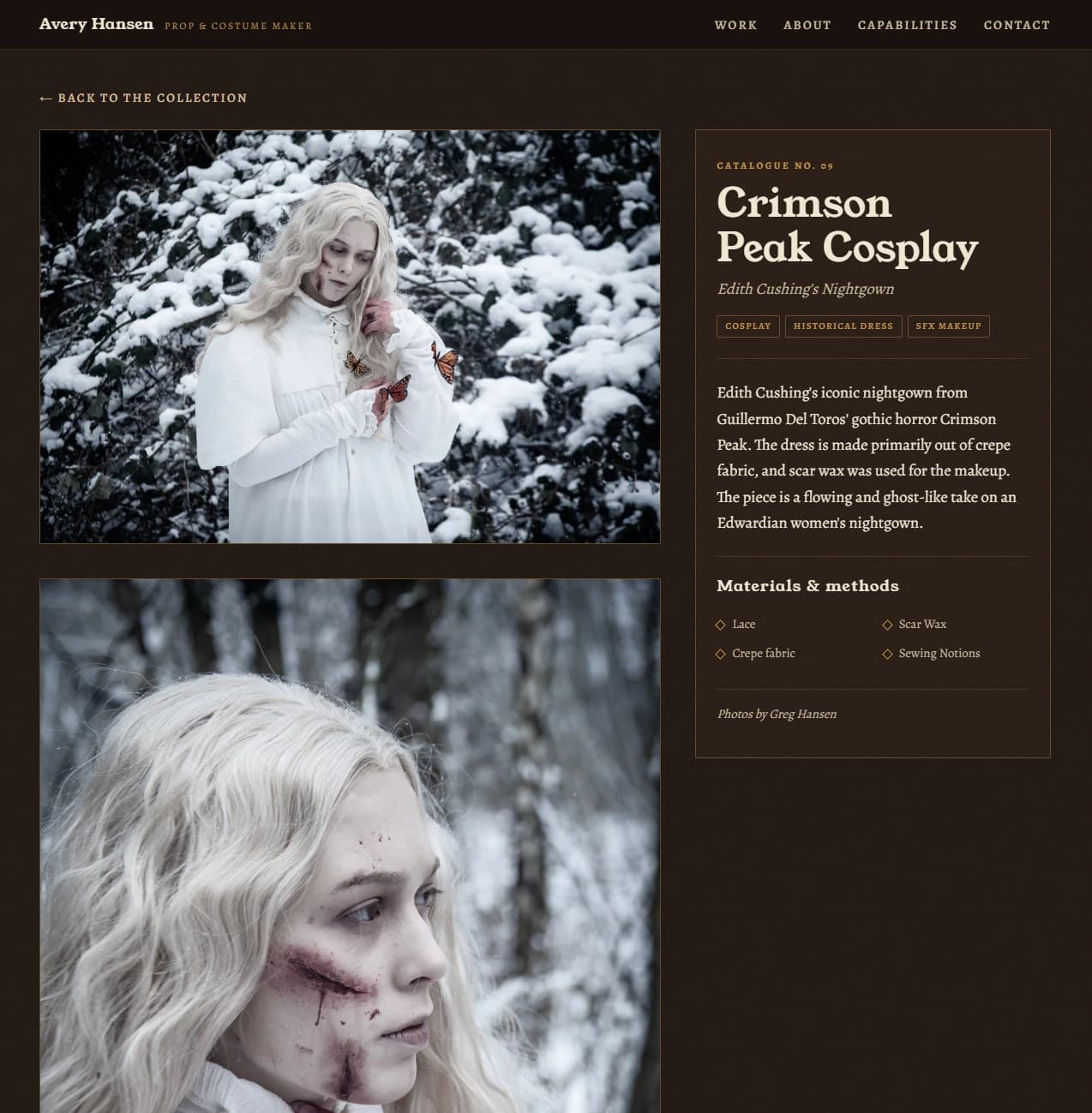 Avery Hansen Portfolio project detail screenshot